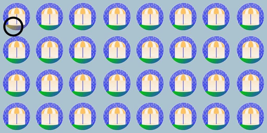 Sfida visiva sotto la pioggia solo il 4% delle persone riesce a trovare l'ombrello diverso in meno di 11 secondi - riesci a scovare l'eccezione (2)